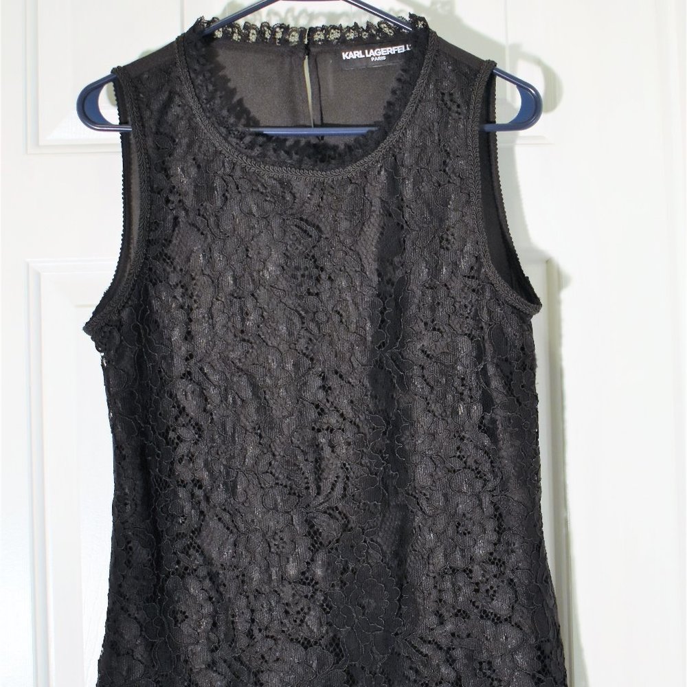 Elegant Lace Lined Sleeveless Blouse